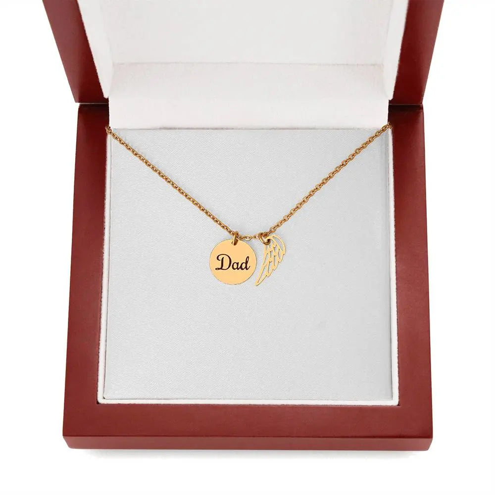 Memorial Necklace with Angel Wing Pendant ShineOn Fulfillment