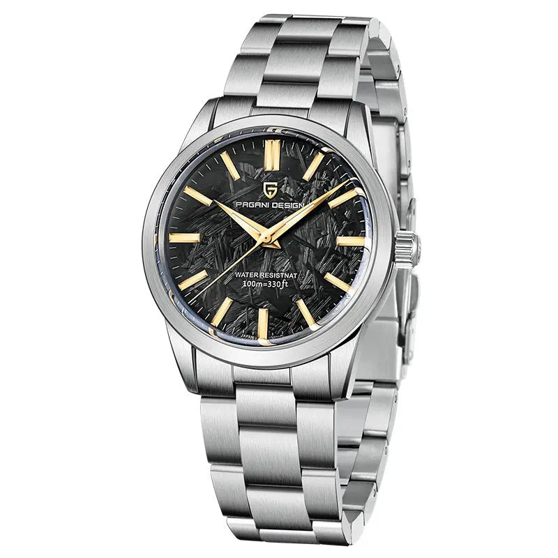 Mens Quartz Watch Stainless Steel Case 40mm 100m Water Resistant Luminous Dial teemdrop