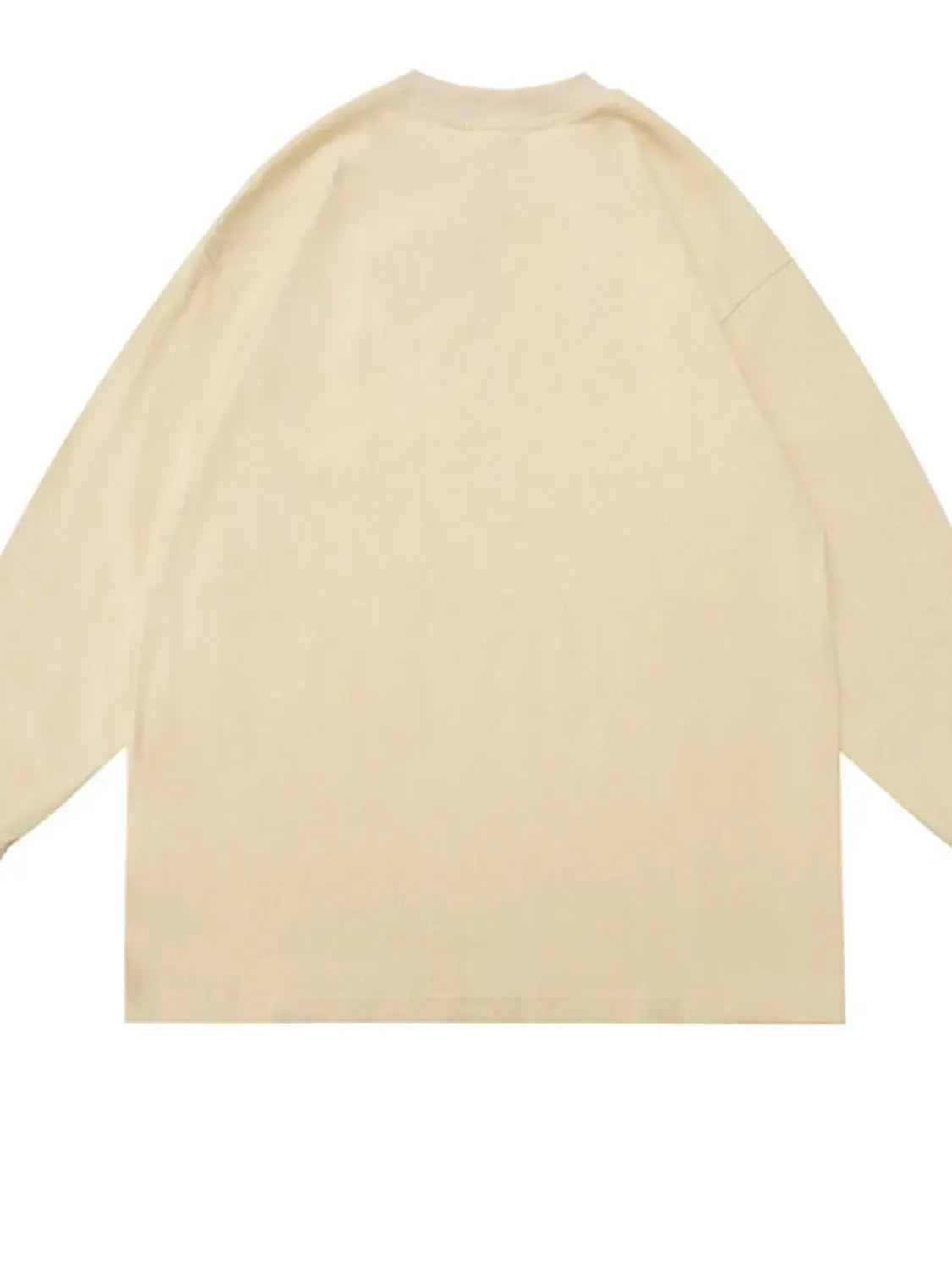 Mens Round Neck Long Sleeve T Shirt Oversized Cotton Polyester Blend Trendsi