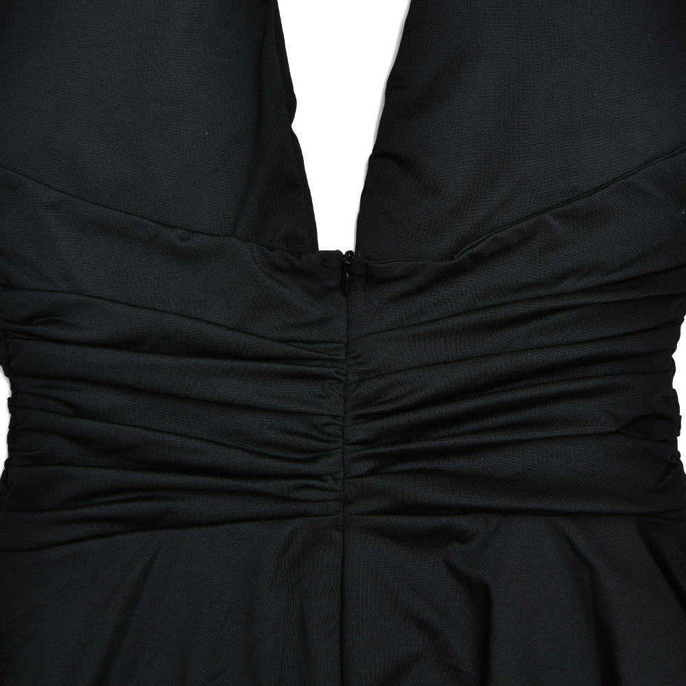 Elegant Stitching Halter Backless Fishtail Dress