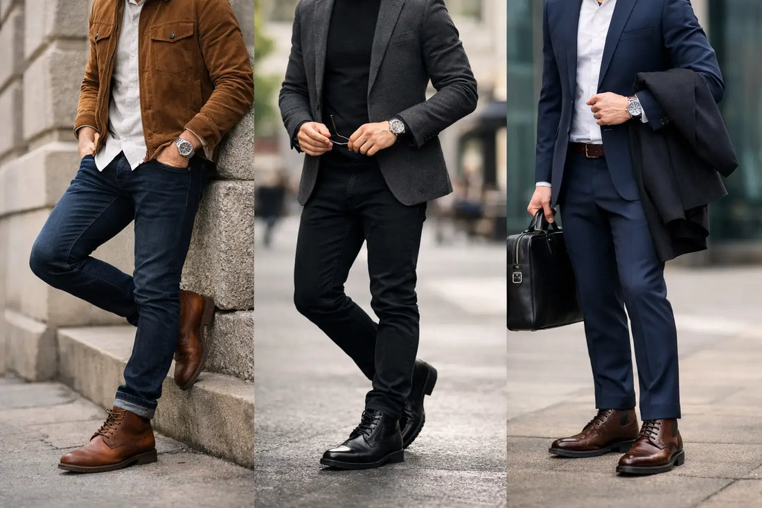 Men's Leather Boots Outfit Ideas That Always Work