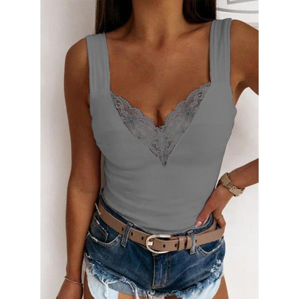 Casual Sexy Suspenders Lace Vest