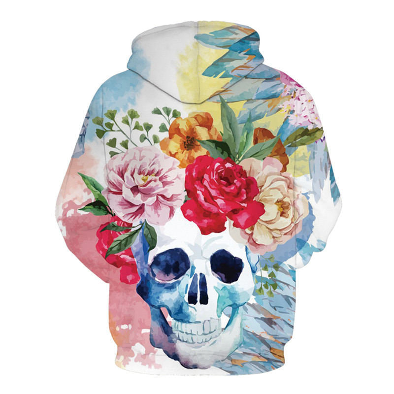 All kinds of fancy scary skull print hoodies