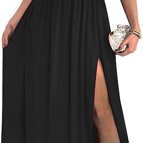 One Shoulder High Split Cutout Sleeveless Elegant Cocktail Maxi Dress