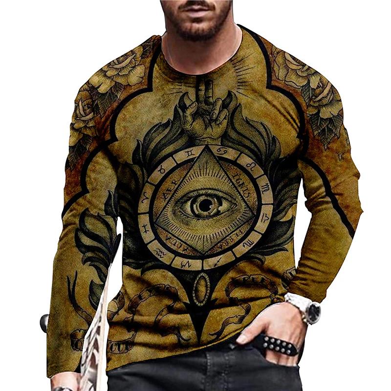 Men's Clothing Long-sleeved Round Neck T-shirt