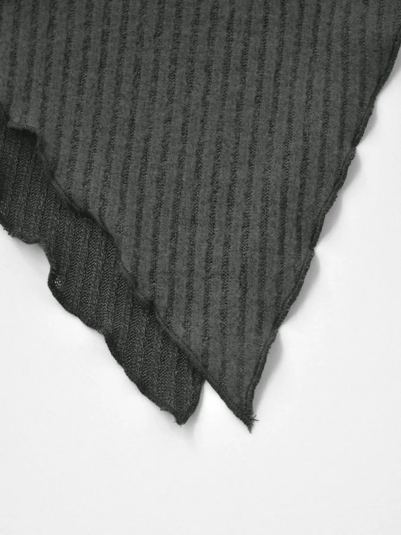 Asymmetrical One Shoulder Ribbed Knit Top Polyester Stretch Fabric Trendsi