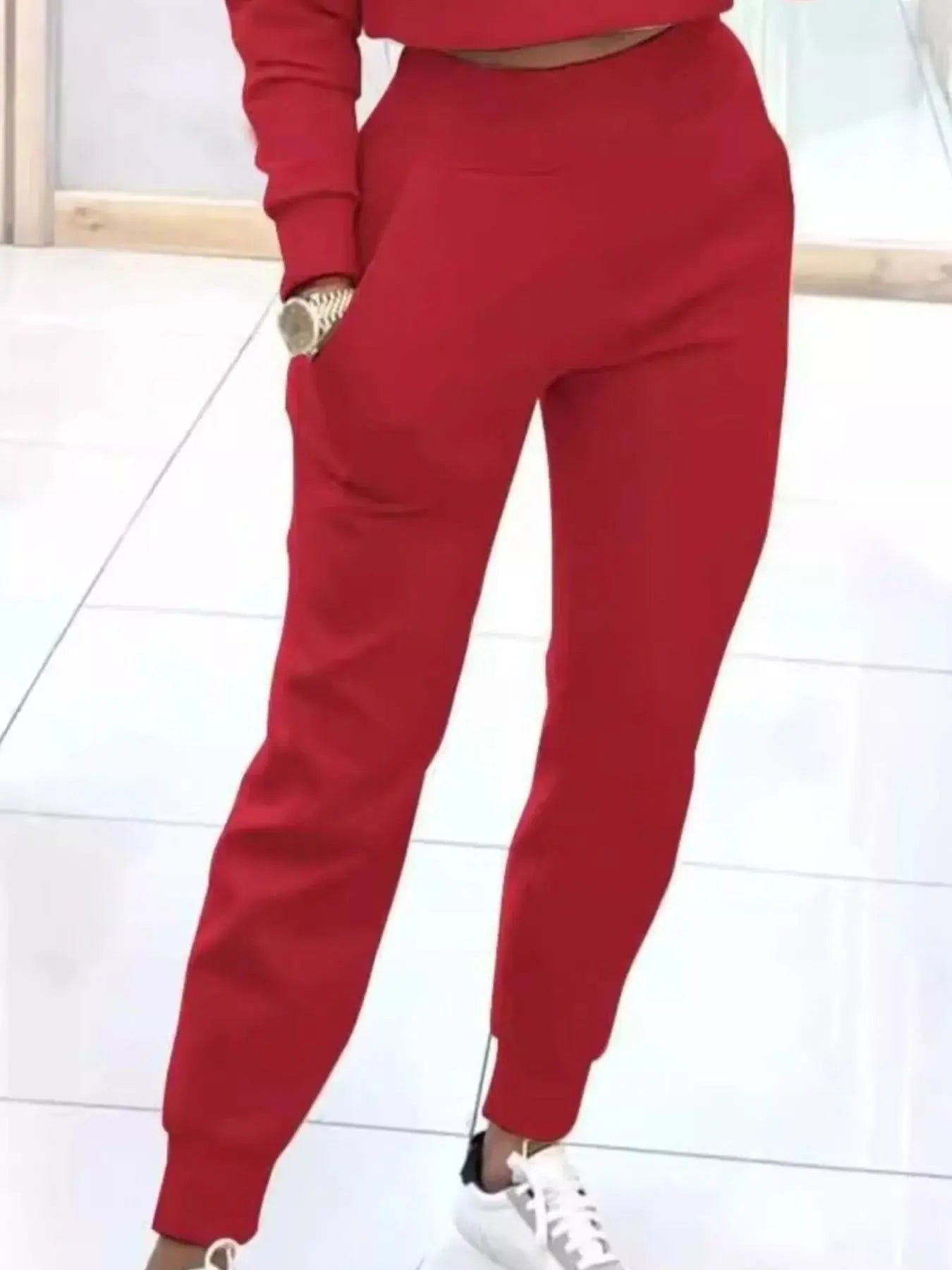 Casual Chic Cropped Sweatshirt and Jogger Set Trendsi
