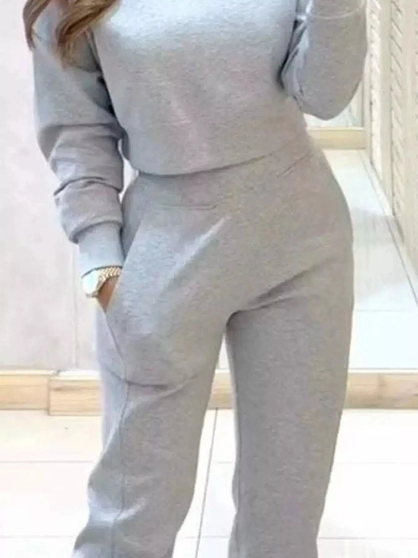 Casual Chic Cropped Sweatshirt and Jogger Set Trendsi