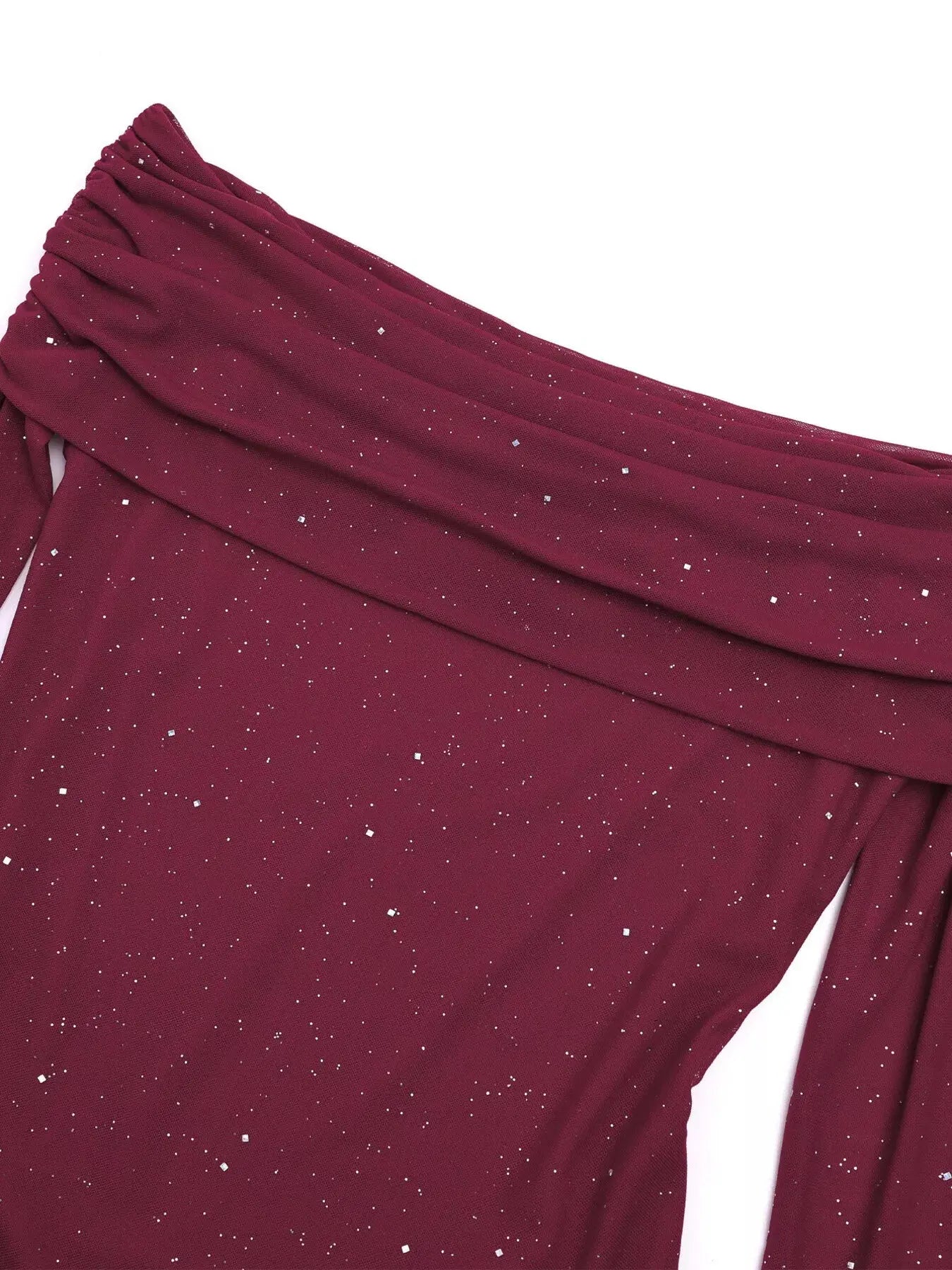 Glitter Off Shoulder Maxi Dress Stretch Polyester Gown Party Wear Trendsi