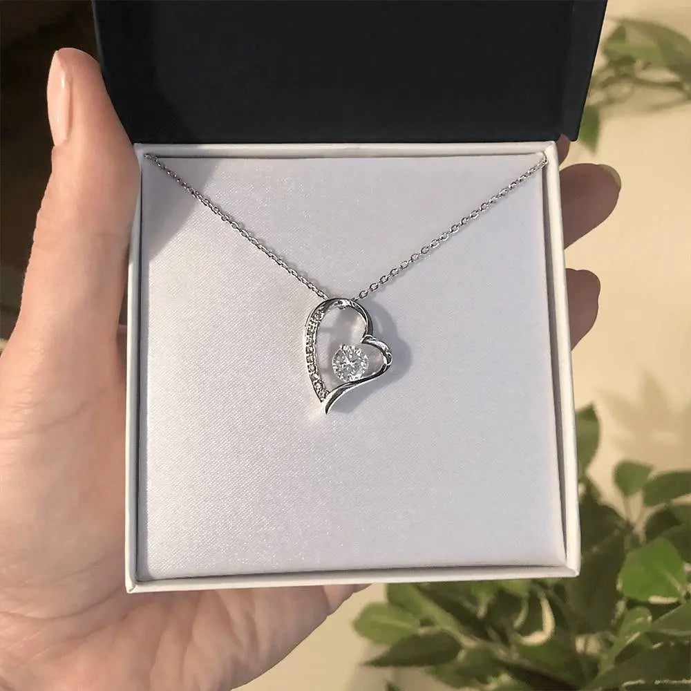 Heart Pendant Necklace with Cubic Zirconia ShineOn Fulfillment