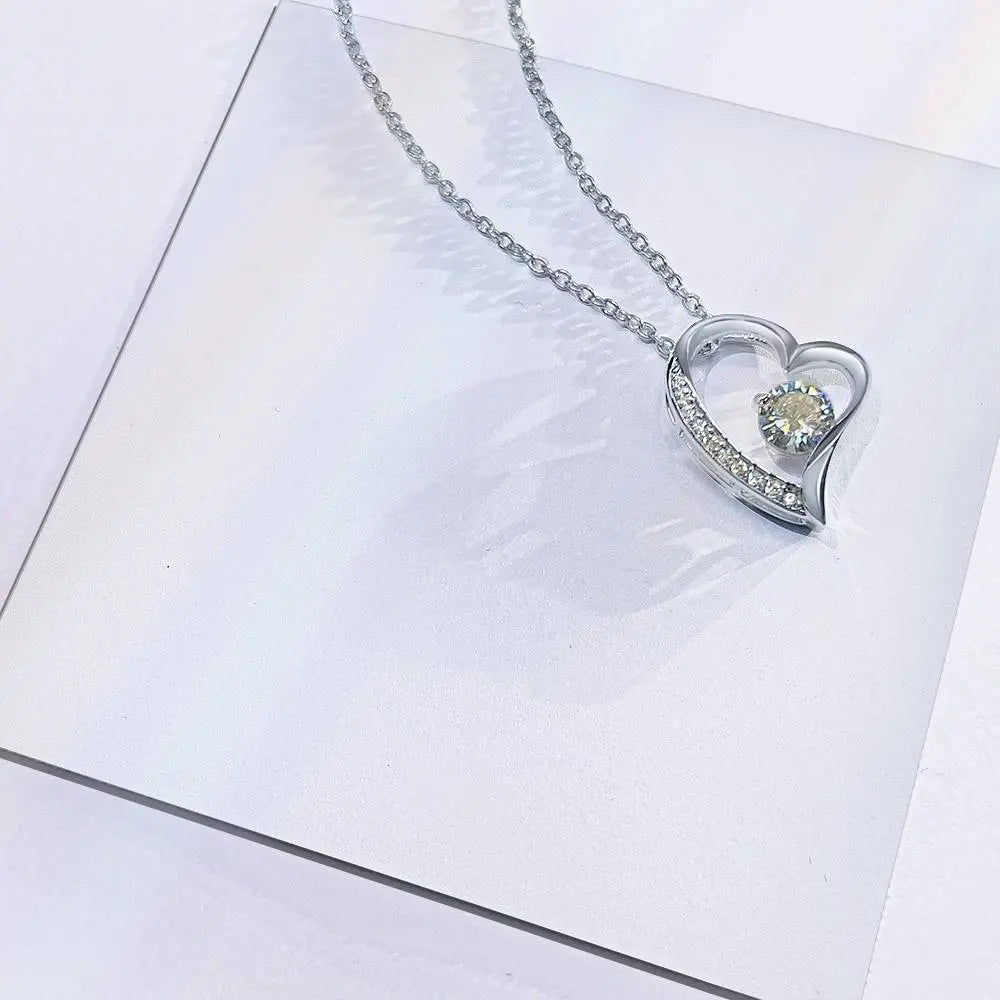 Heart Pendant Necklace with Cubic Zirconia ShineOn Fulfillment