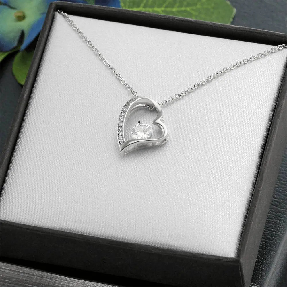 Heart Pendant Necklace with Cubic Zirconia ShineOn Fulfillment