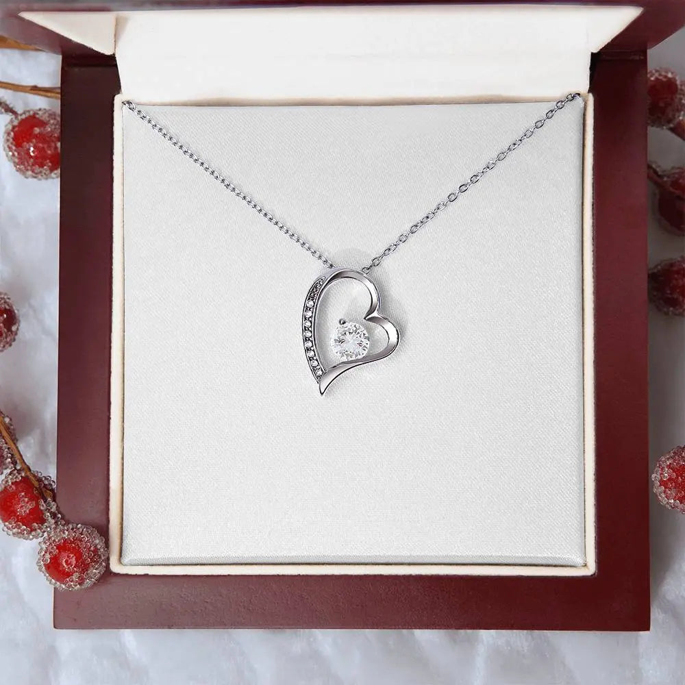 Heart Pendant Necklace with Cubic Zirconia ShineOn Fulfillment
