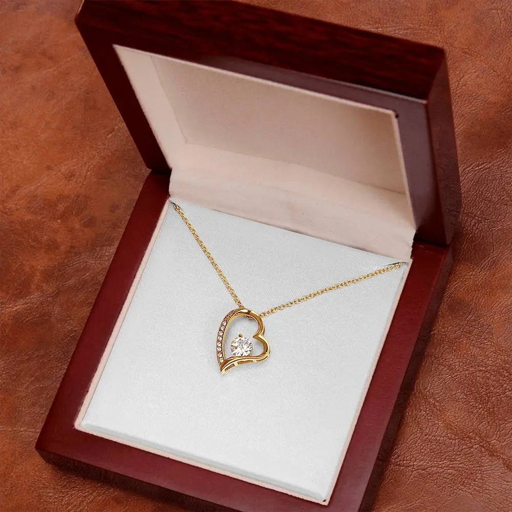 Heart Pendant Necklace with Cubic Zirconia ShineOn Fulfillment