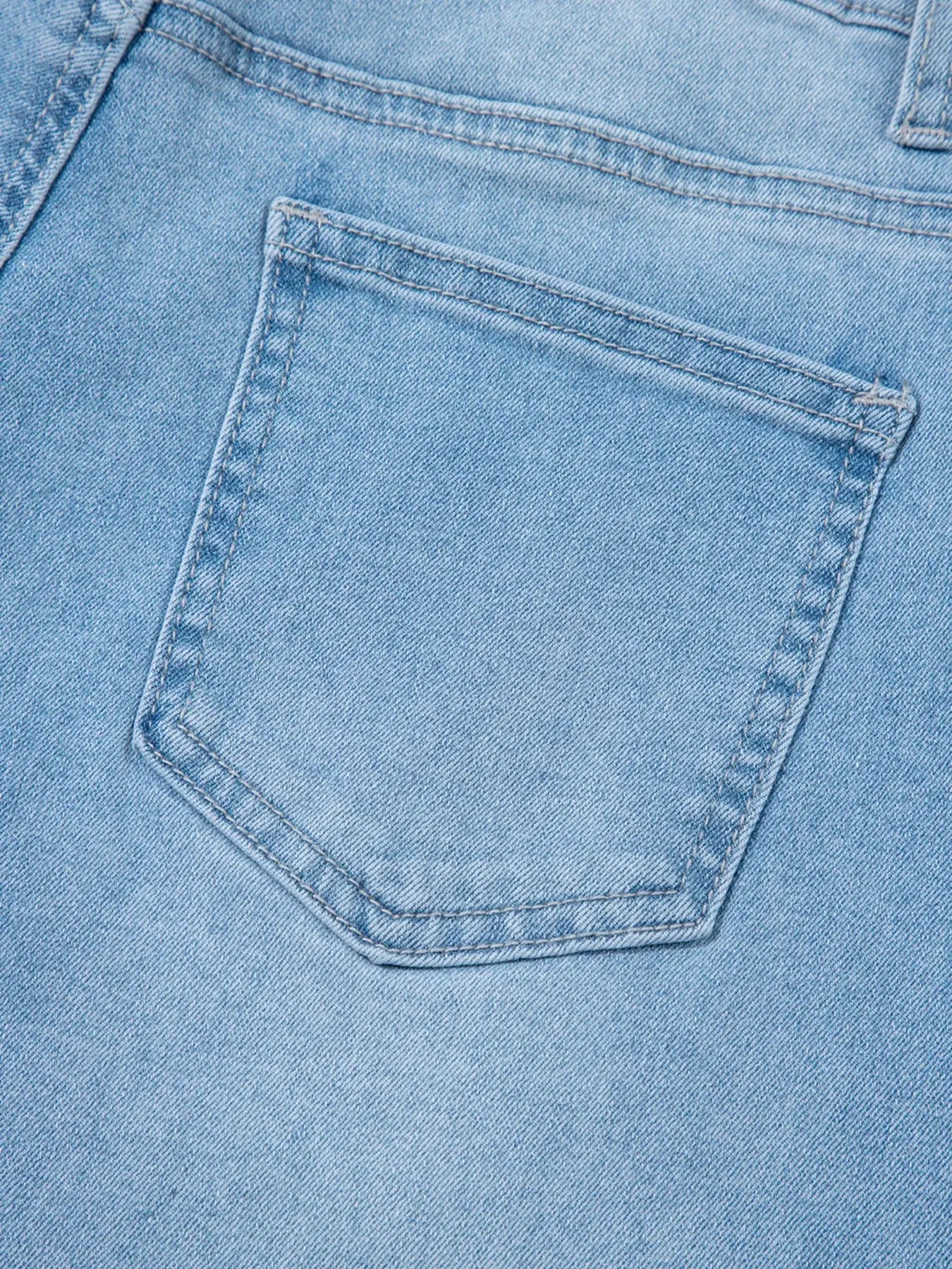 High Rise Barrel Jeans Relaxed Fit Patch Pocket Washed Stretch Denim For Everyday Wear Trendsi