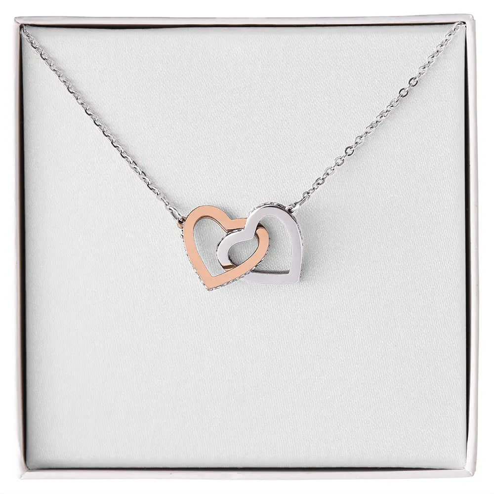 Interlocking Hearts Necklace with Cubic Zirconia ShineOn Fulfillment