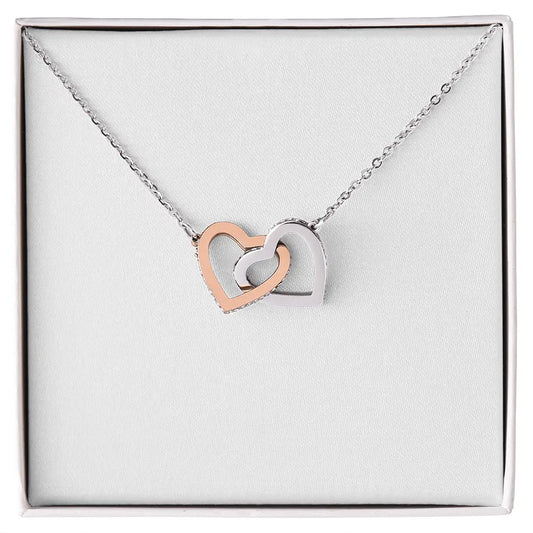 Interlocking Hearts Necklace with Cubic Zirconia ShineOn Fulfillment