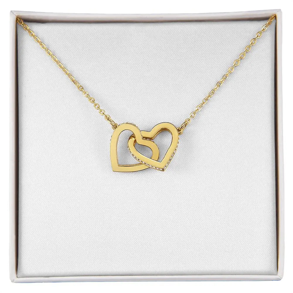 Interlocking Hearts Necklace with Cubic Zirconia ShineOn Fulfillment