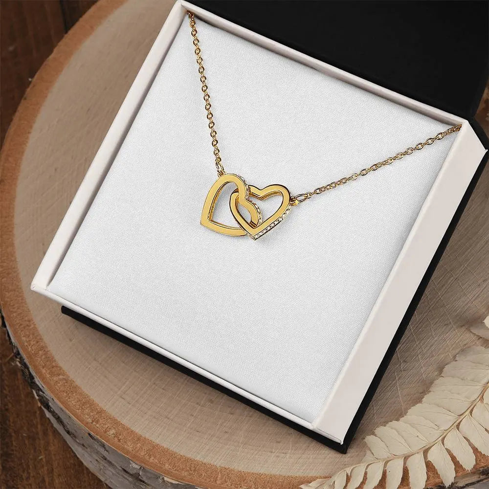 Interlocking Hearts Necklace with Cubic Zirconia ShineOn Fulfillment
