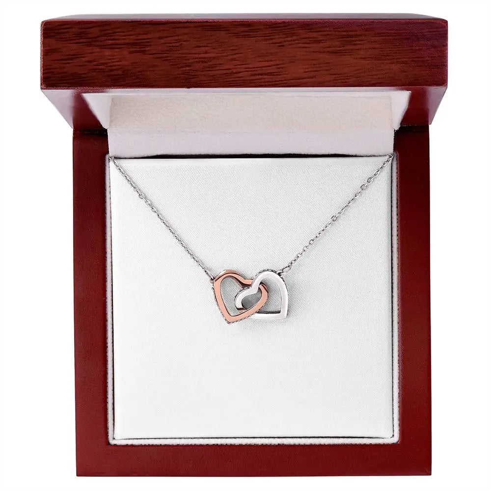 Interlocking Hearts Necklace with Cubic Zirconia ShineOn Fulfillment