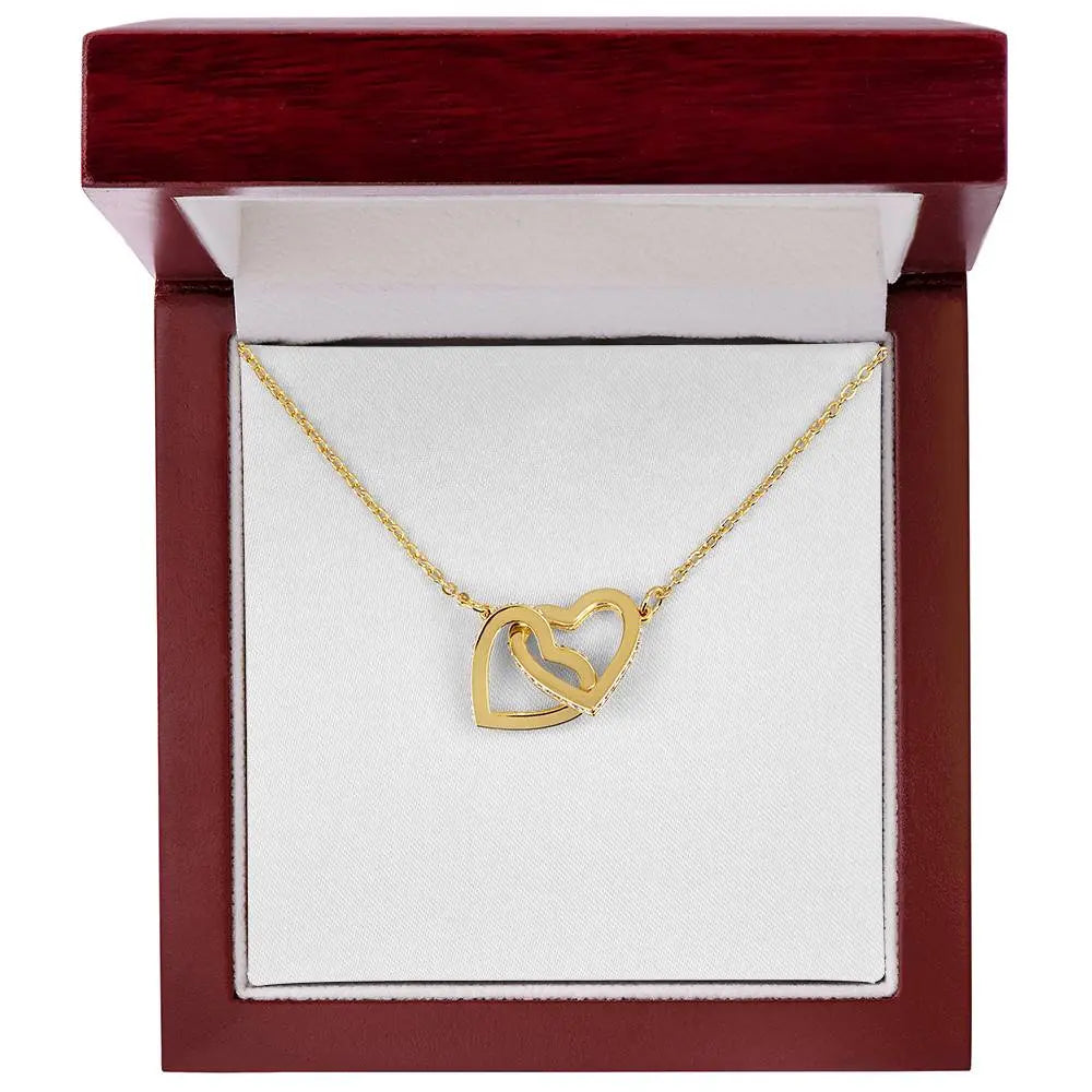 Interlocking Hearts Necklace with Cubic Zirconia ShineOn Fulfillment