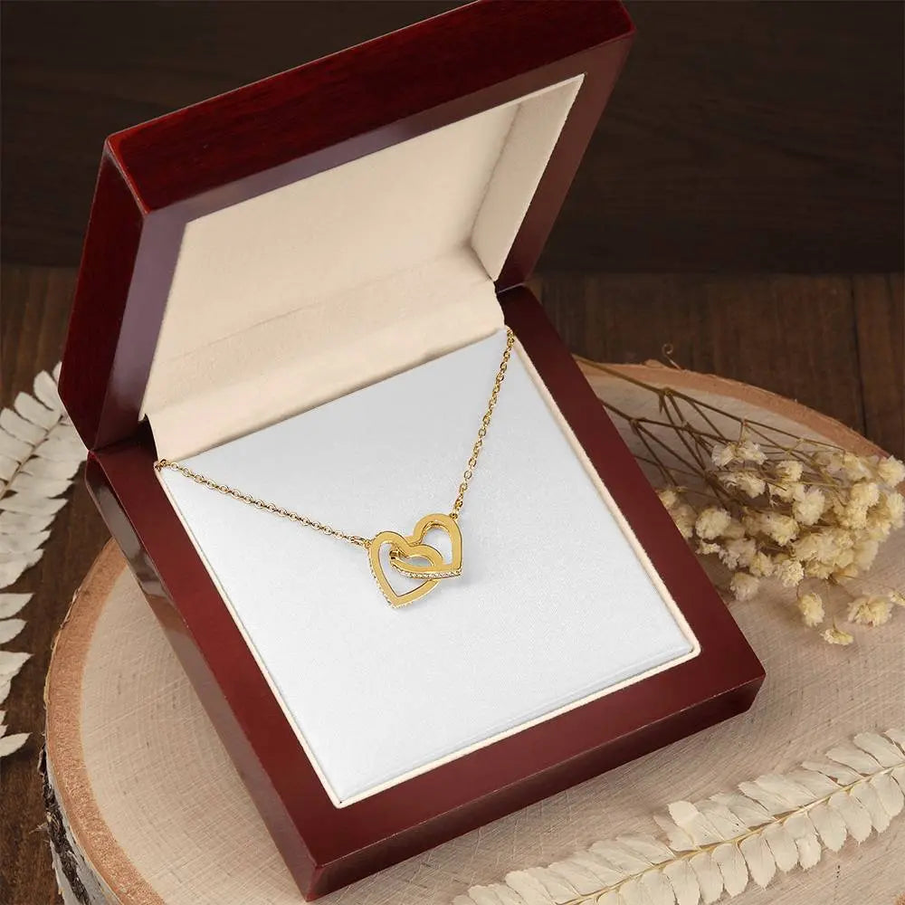 Interlocking Hearts Necklace with Cubic Zirconia ShineOn Fulfillment