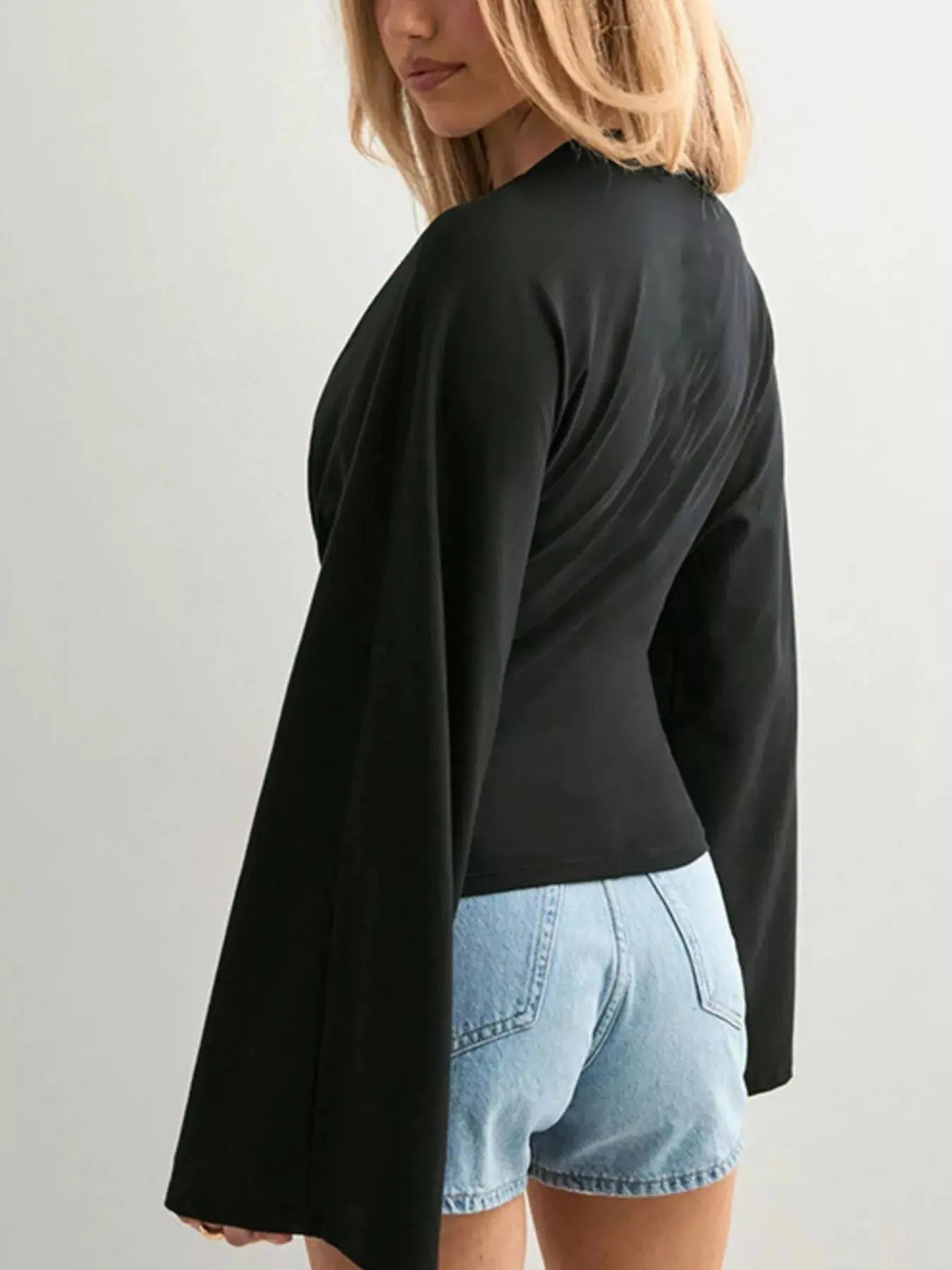 Long Sleeve Fitted T-Shirt Plus Size Trendsi