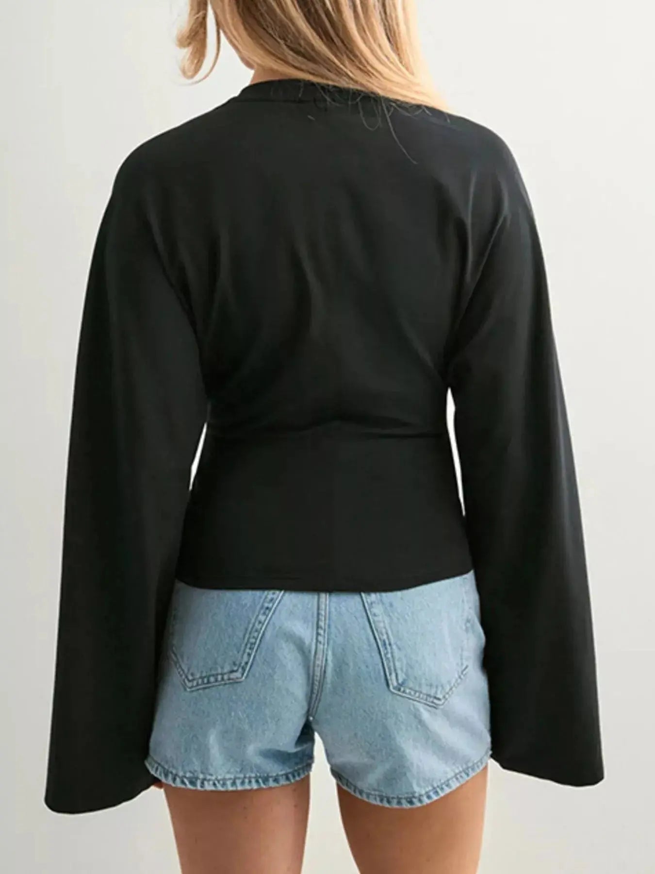 Long Sleeve Fitted T-Shirt Plus Size Trendsi