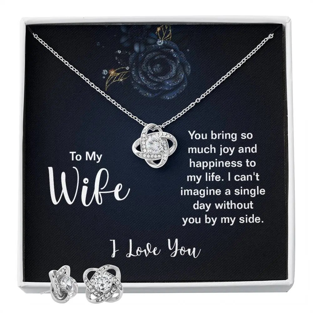Love Knot Earrings & Adjustable Necklace Set ShineOn Fulfillment