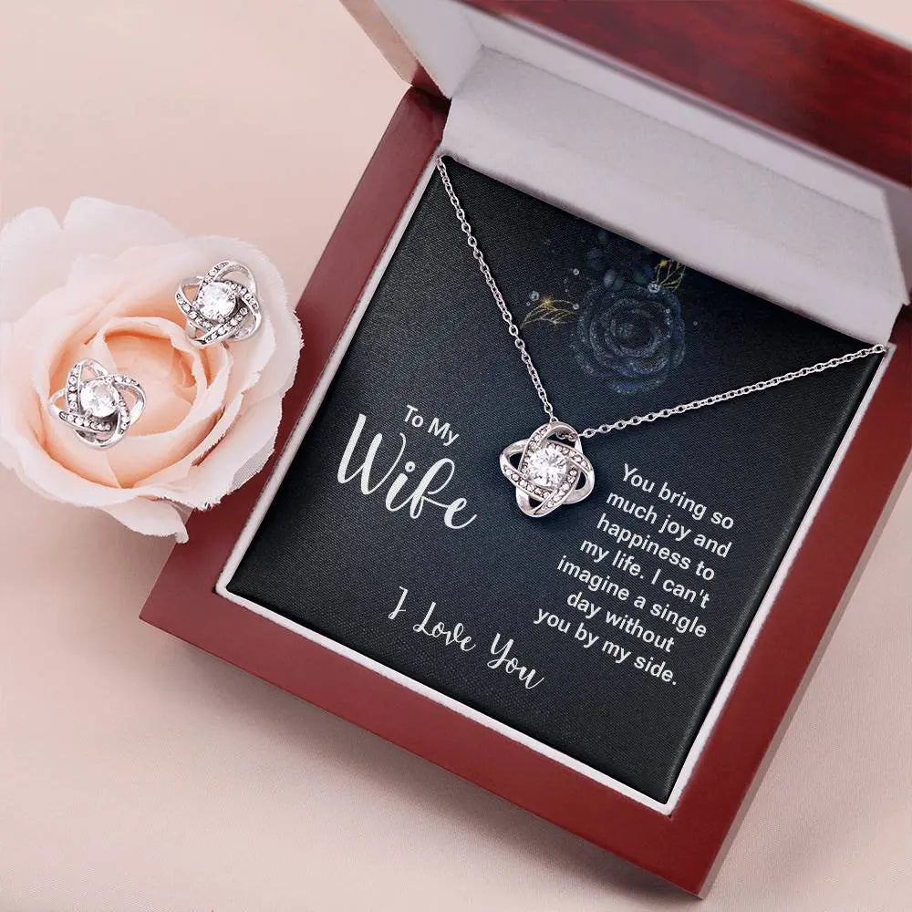 Love Knot Earrings & Adjustable Necklace Set ShineOn Fulfillment