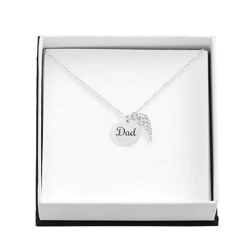 Memorial Necklace with Angel Wing Pendant ShineOn Fulfillment