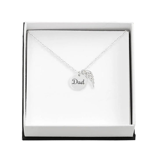 Memorial Necklace with Angel Wing Pendant ShineOn Fulfillment