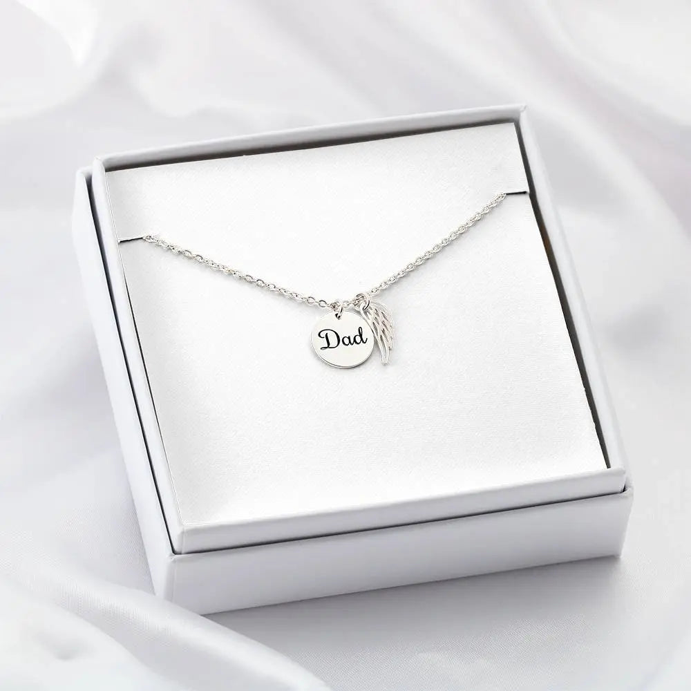 Memorial Necklace with Angel Wing Pendant ShineOn Fulfillment