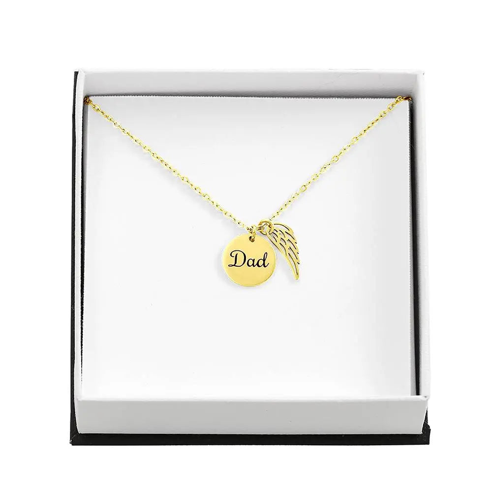 Memorial Necklace with Angel Wing Pendant ShineOn Fulfillment