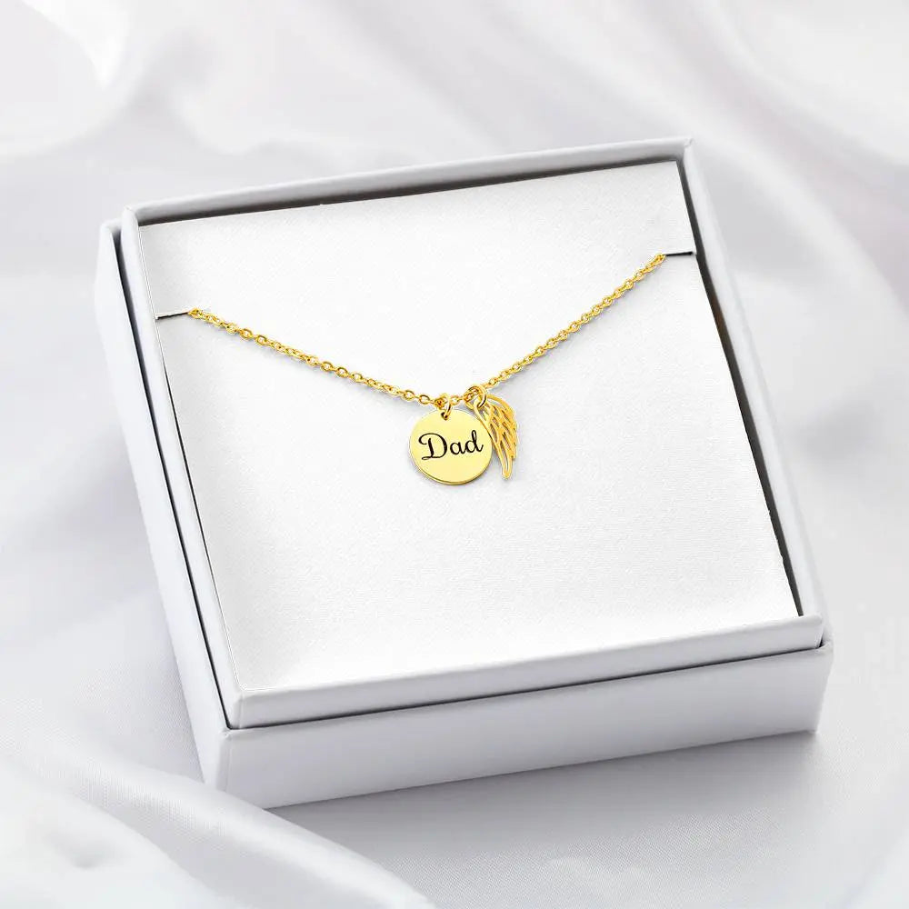 Memorial Necklace with Angel Wing Pendant ShineOn Fulfillment