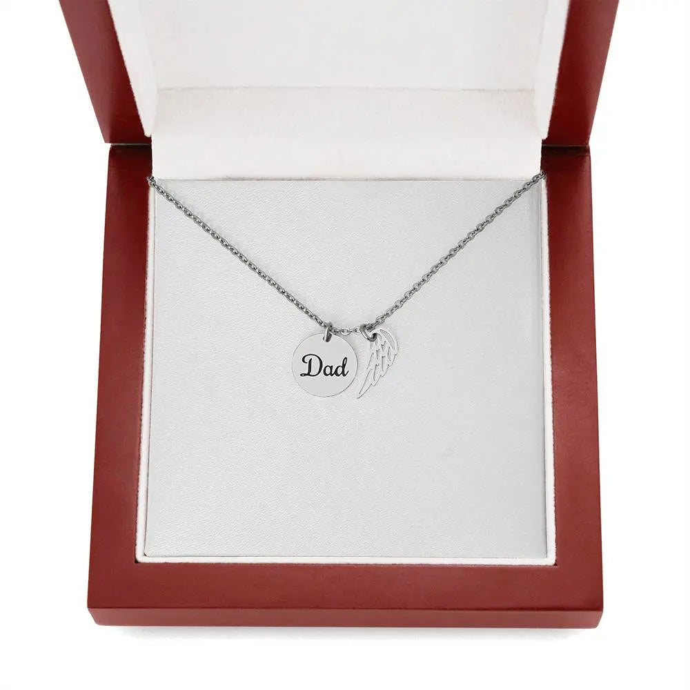 Memorial Necklace with Angel Wing Pendant ShineOn Fulfillment