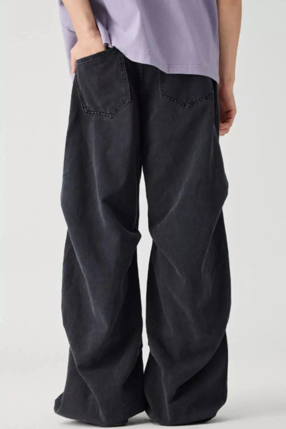 Men's 100% Cotton Wide Leg Jeans, Relaxed Fit Trendsi