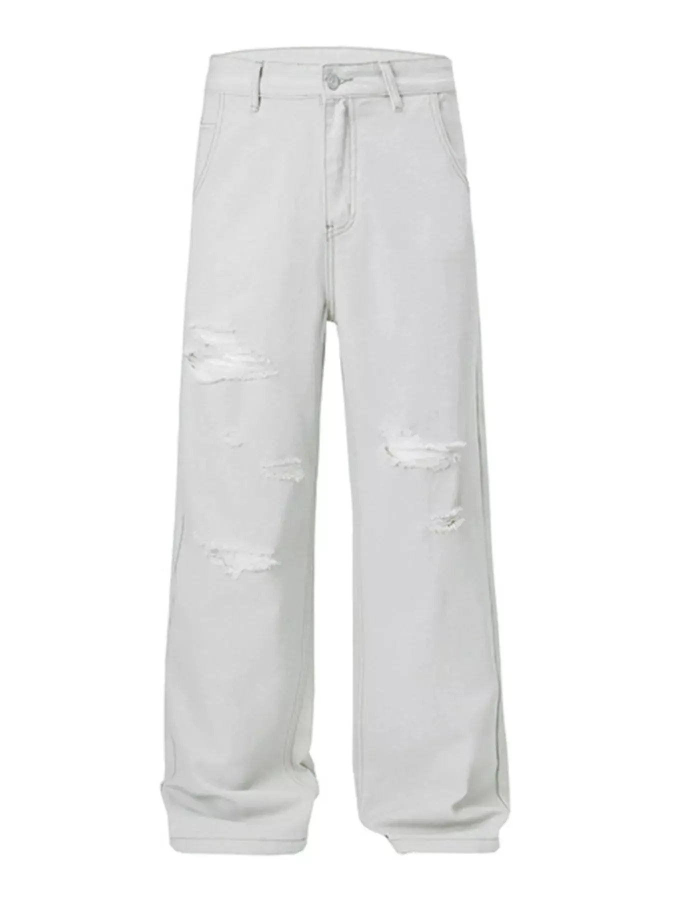 Men's Distressed Oversized Wide Leg Jeans 100 Percent Cotton Imported Trendsi