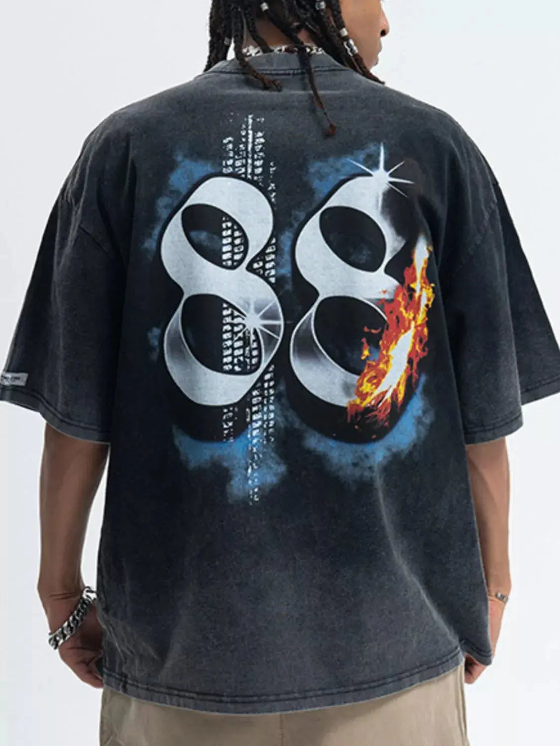 Men's Graphic Round Neck Half Sleeve T Shirt Cotton Spandex Trendsi
