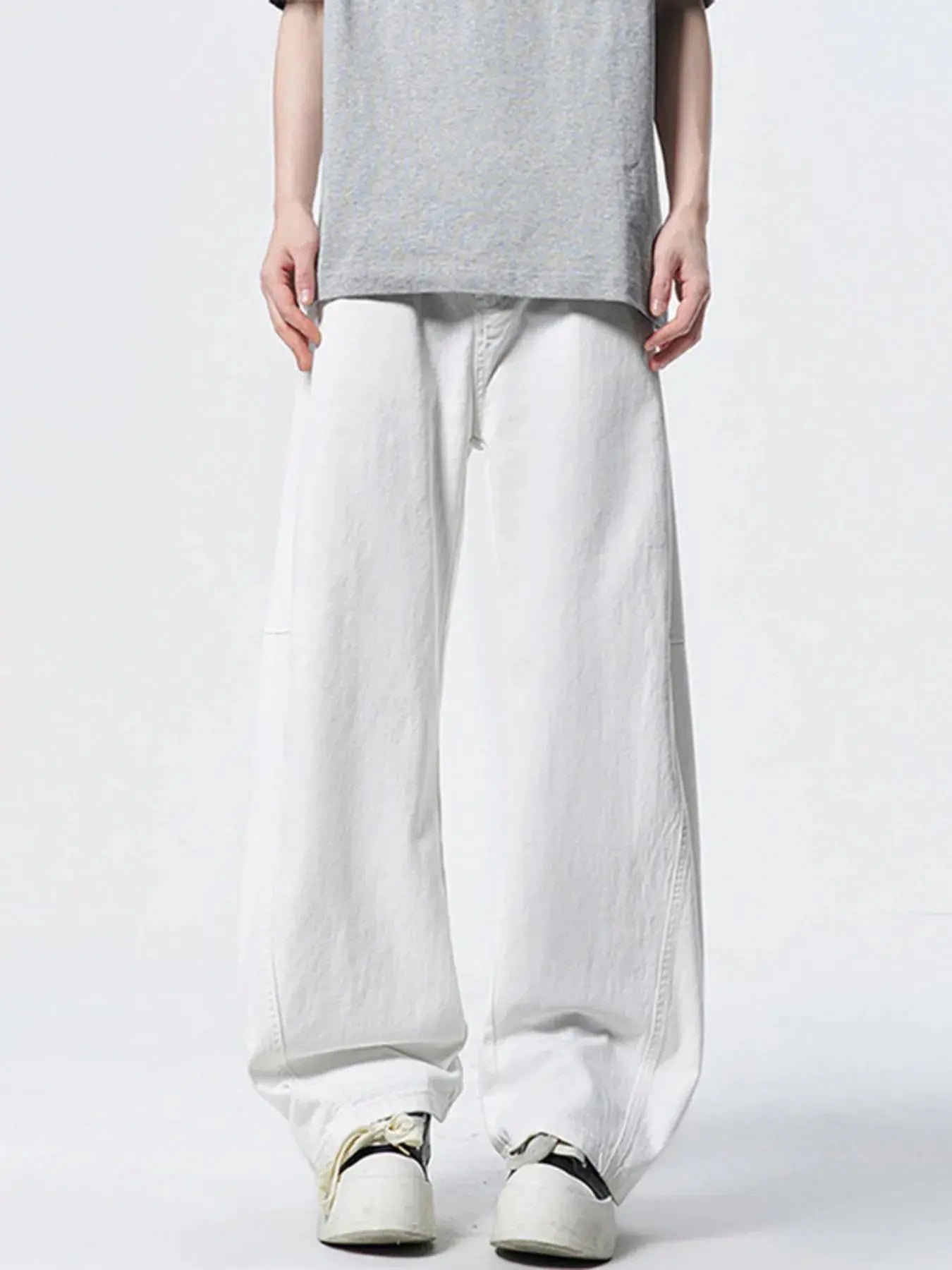 Men's Oversized Wide Leg Cotton Jeans Trendsi