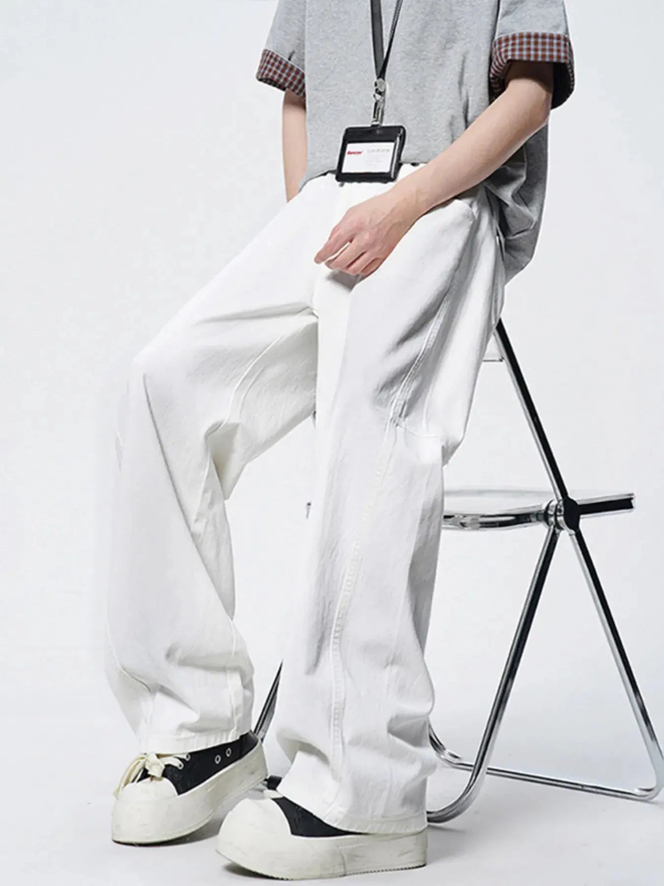 Men's Oversized Wide Leg Cotton Jeans Trendsi