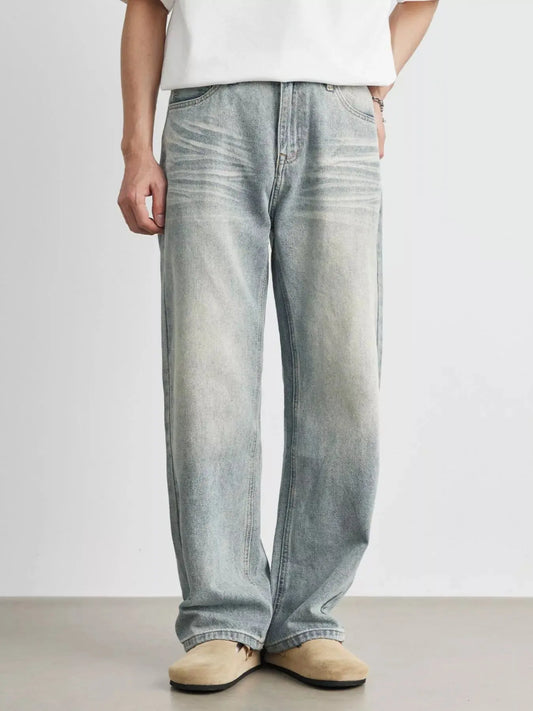 Men's Wash Loose Fit Jeans with Pockets Washed Casual Style Trendsi