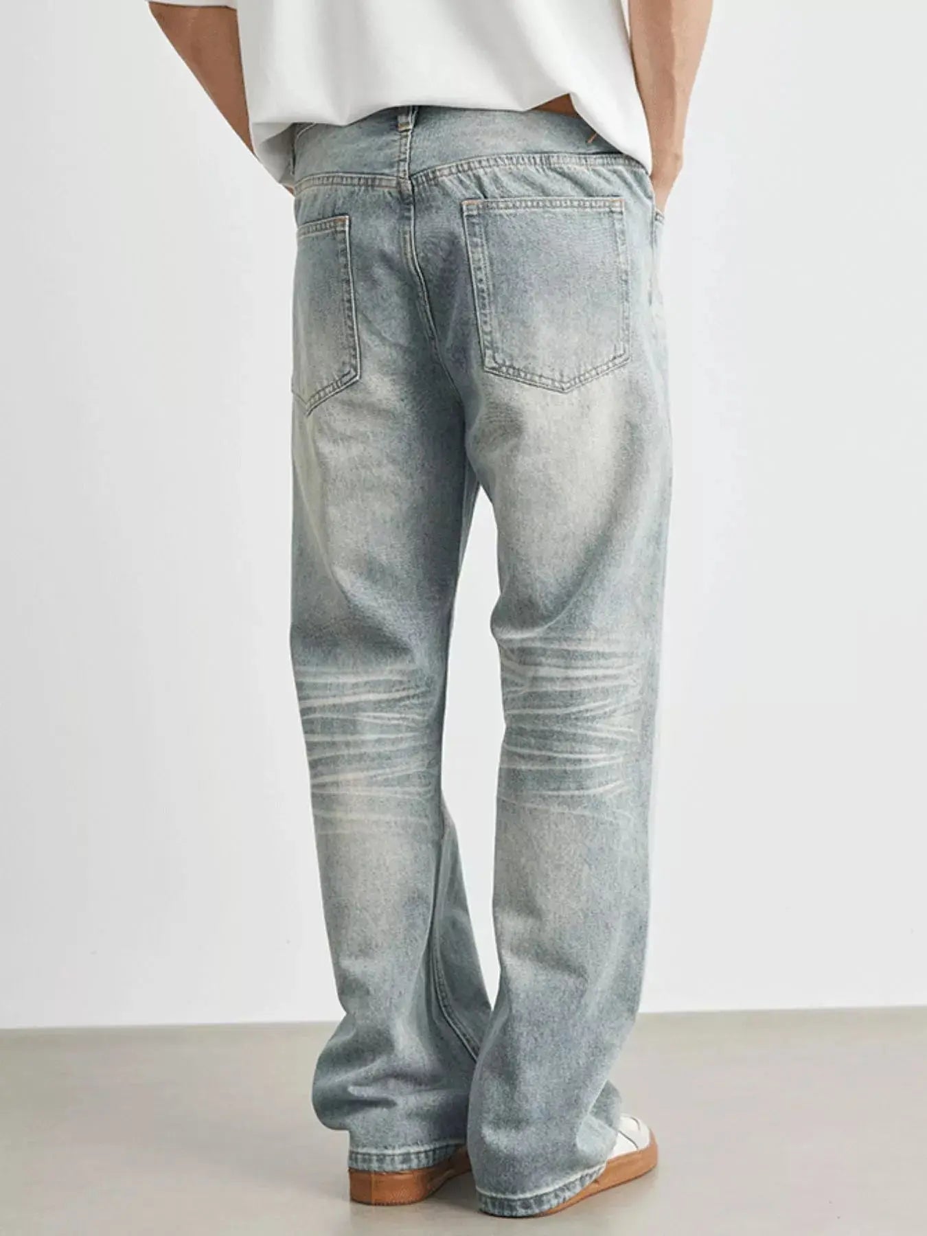 Men's Wash Loose Fit Jeans with Pockets Washed Casual Style Trendsi
