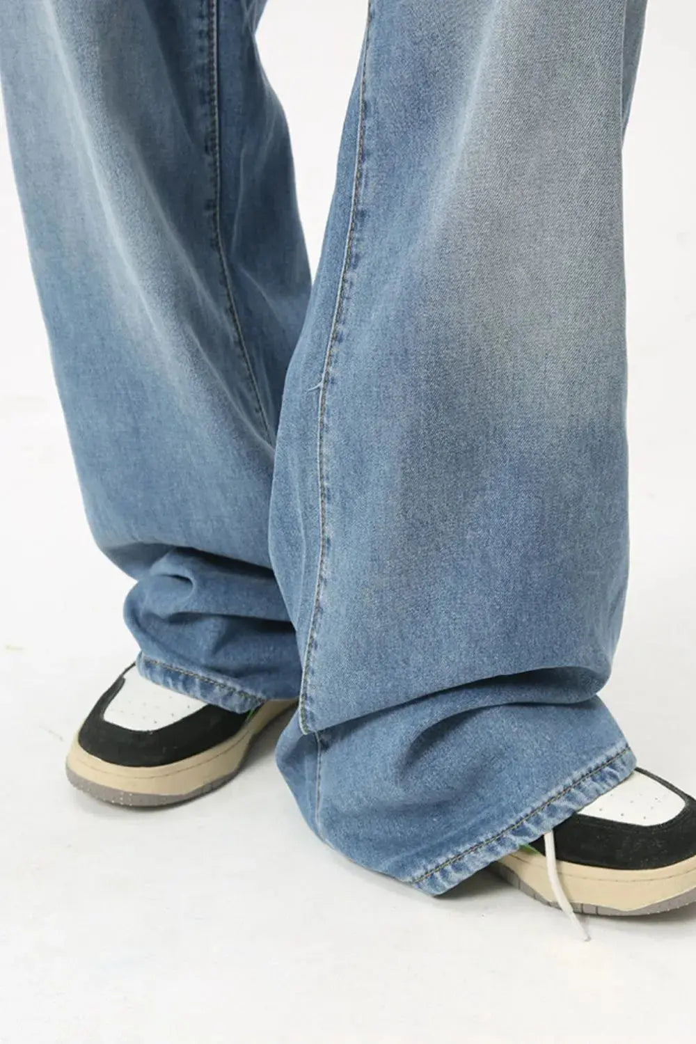 Men's Washed Straight Jeans Cotton Blend Denim For Everyday Wear Trendsi