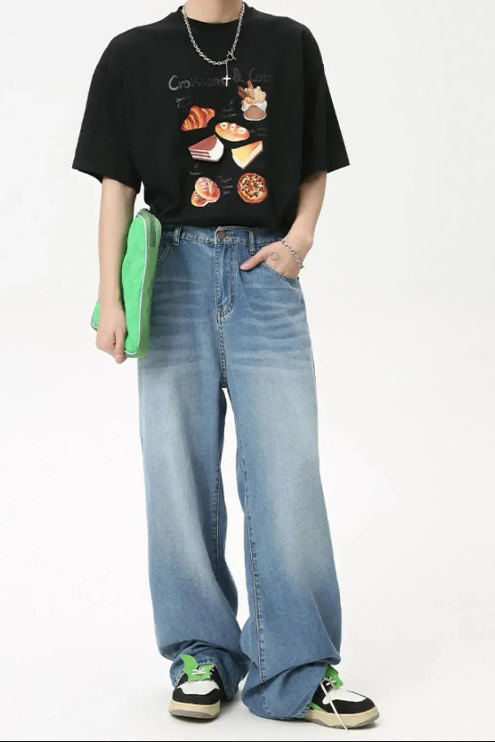Men's Washed Straight Jeans Cotton Blend Denim For Everyday Wear Trendsi