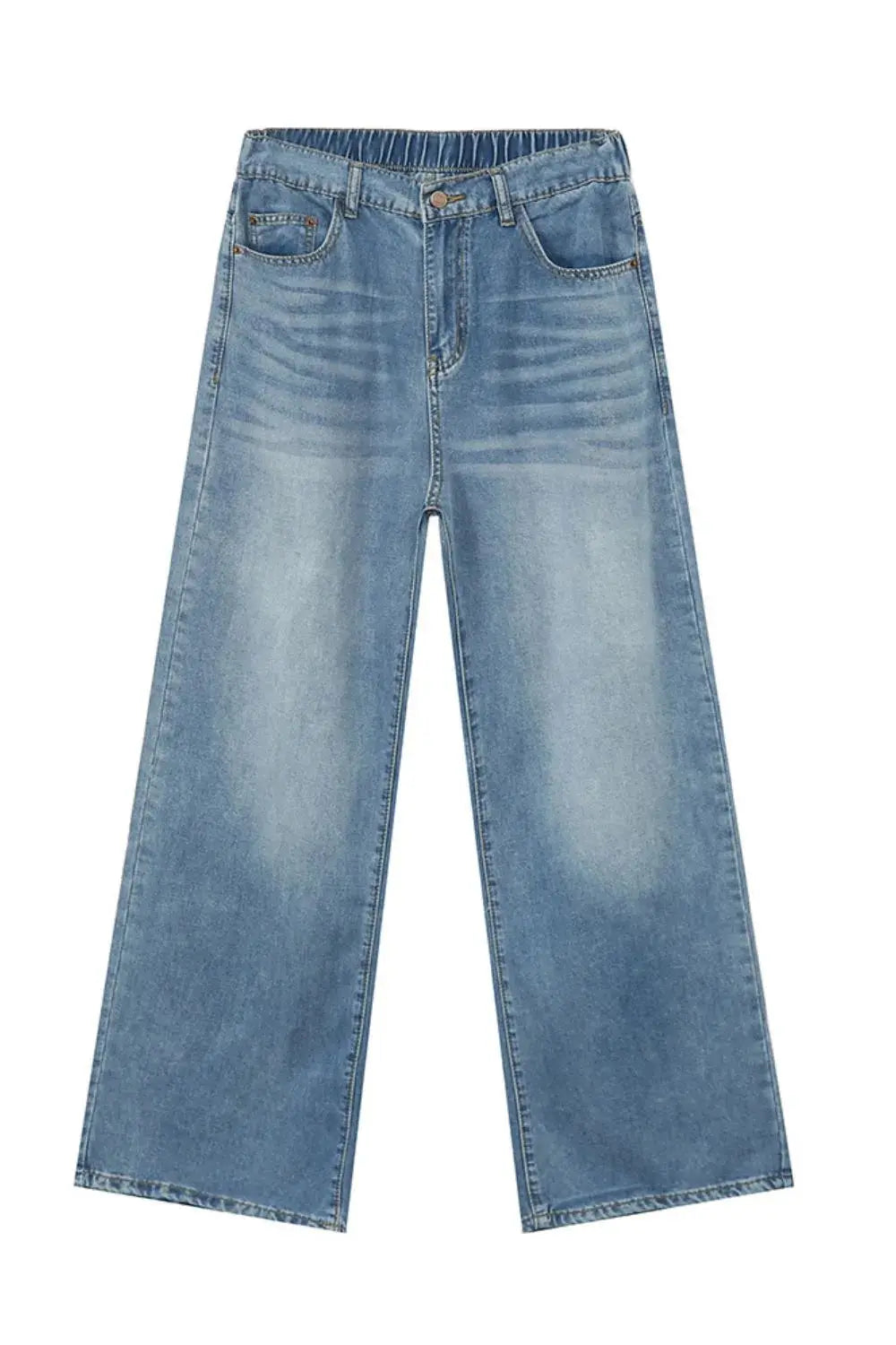 Men's Washed Straight Jeans Cotton Blend Denim For Everyday Wear Trendsi