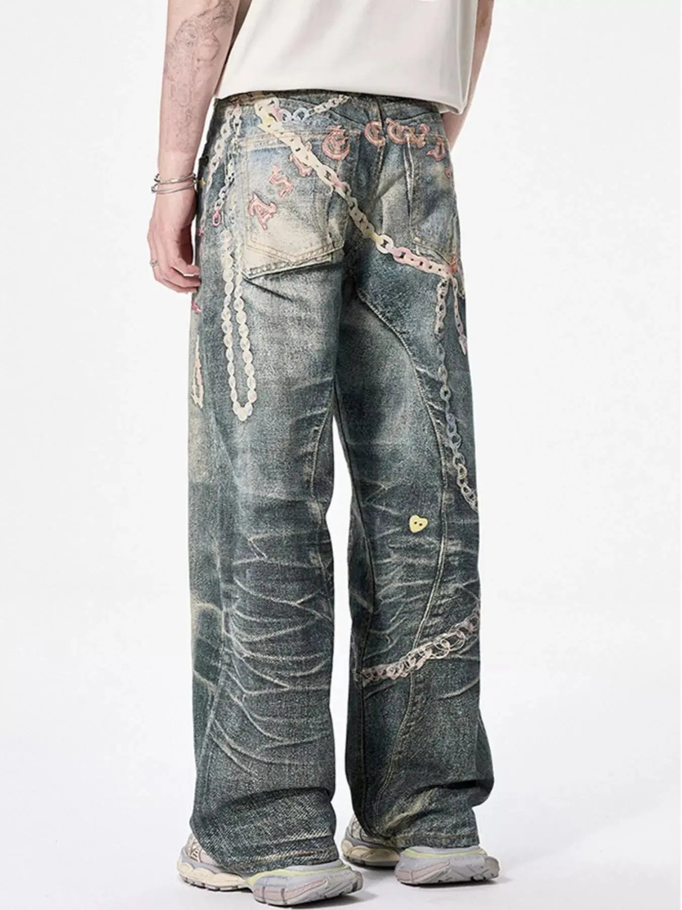 Men's Wide Leg Stretch Jeans with Pockets Trendsi