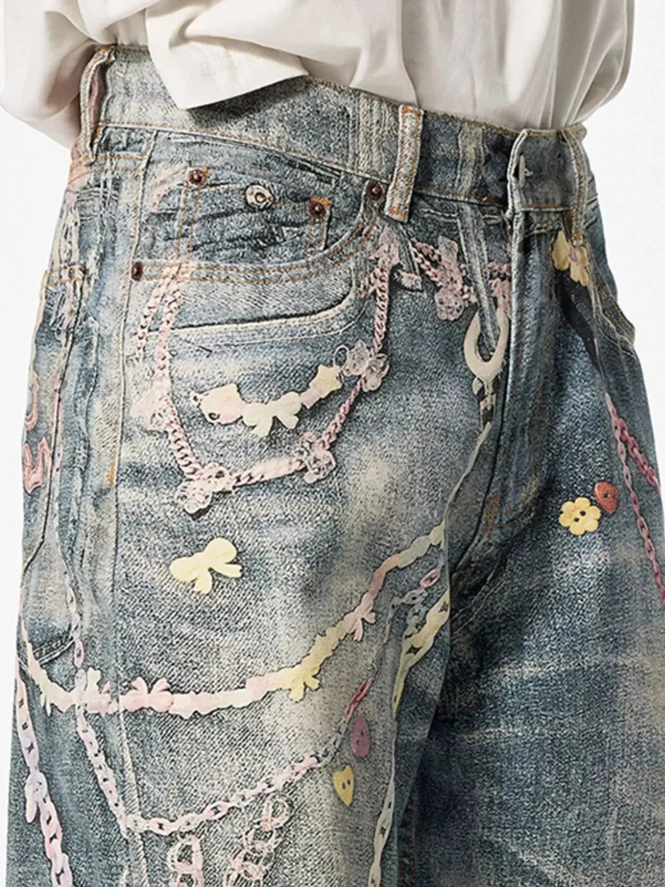 Men's Wide Leg Stretch Jeans with Pockets Trendsi