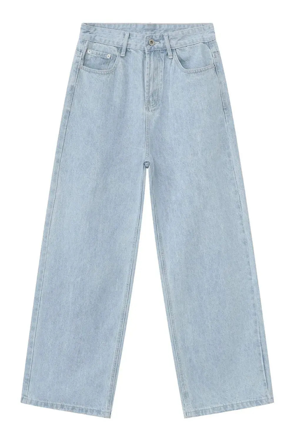 Mens Loose Fit Jeans With Pockets Button Fly Cotton Blend Imported Trendsi