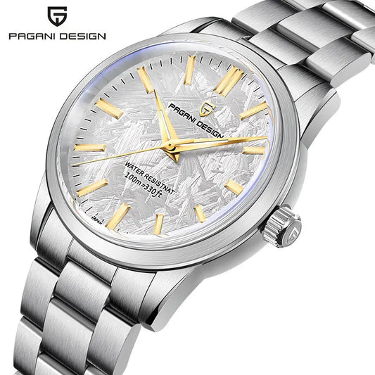 Mens Quartz Watch Stainless Steel Case 40mm 100m Water Resistant Luminous Dial teemdrop